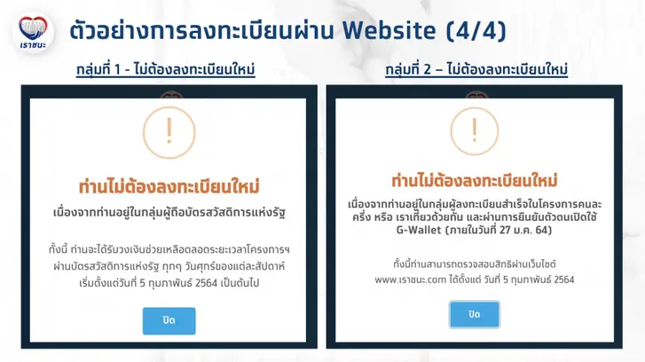วิธีลงทะเบียน - ใช้ เราชนะ  สำหรับประชาชน-ร้านค้า