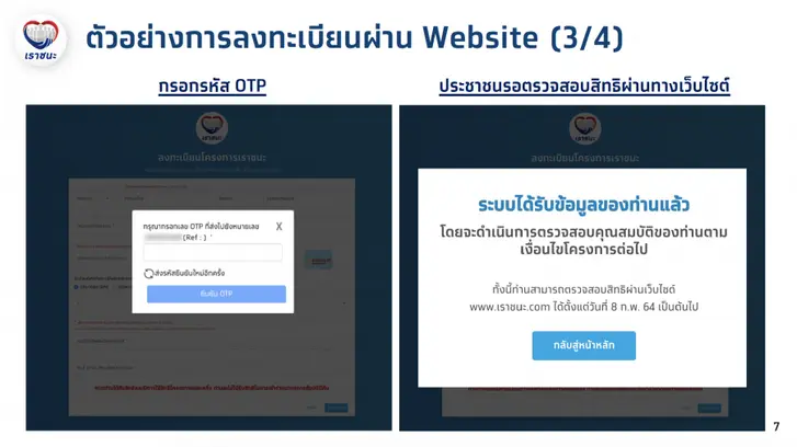 วิธีลงทะเบียน - ใช้ เราชนะ  สำหรับประชาชน-ร้านค้า