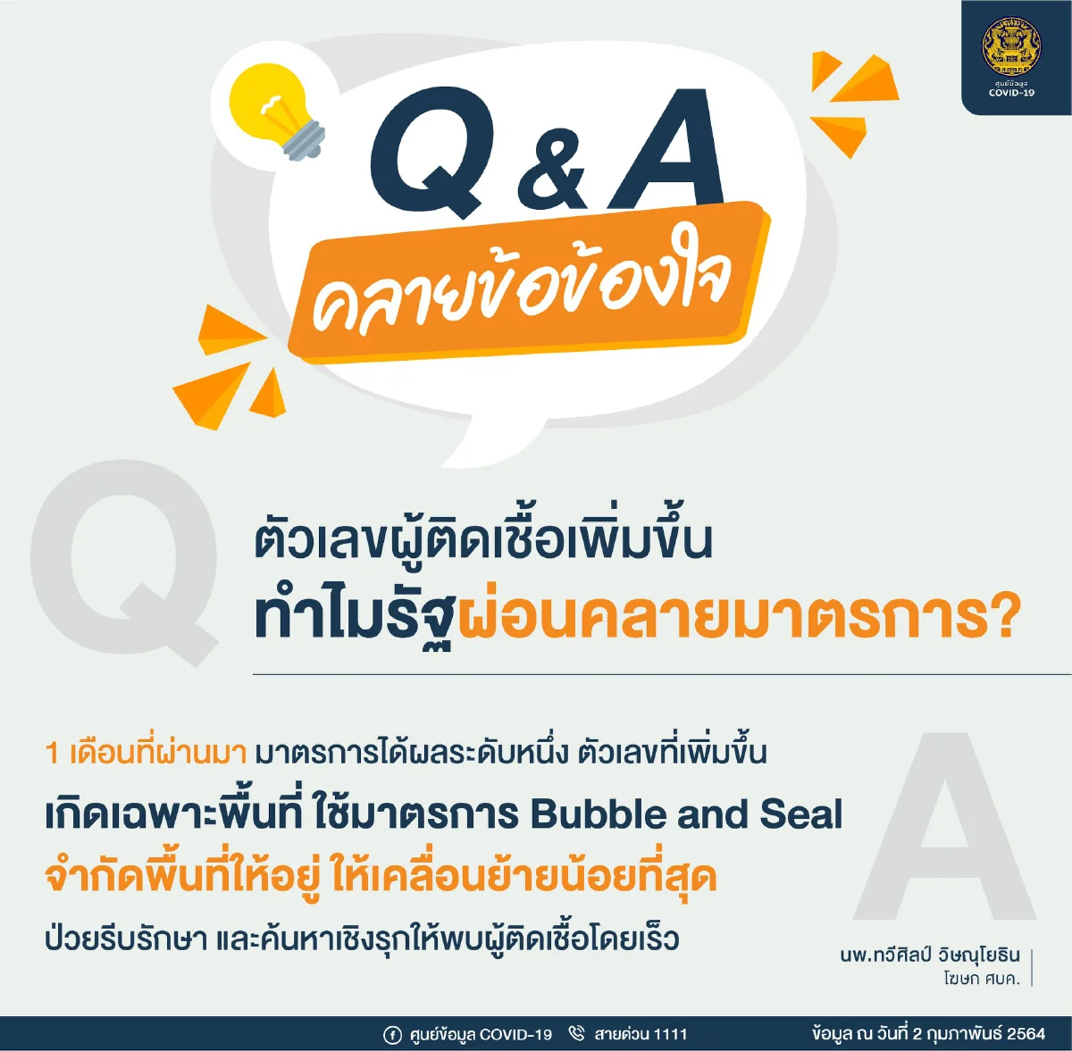 ศบค.แถลงตัวเลขผู้ติดเชื้อล่าสุด ยังพุ่งสูงแต่ไม่น่าหวั่นใจ