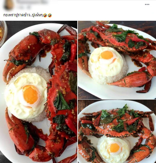 เผยภาพ อาหารจานด่วน กะเพราปู+ไข่ดาว