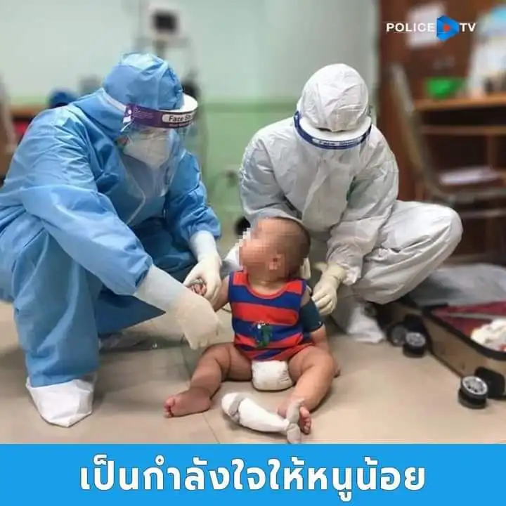 หนูน้อยติดเชื้อวิด เข้ารับการรักษา ทีมแพทย์-พยาบาลต้องช่วยกันดูแลอย่างดี