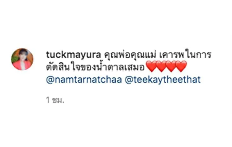 หนุ่มปริศนา โผล่คอมเมนต์ น้ำตาล ณัชชา อ้างเป็นพ่อน้องทีเค วอนอยากเจอลูก
