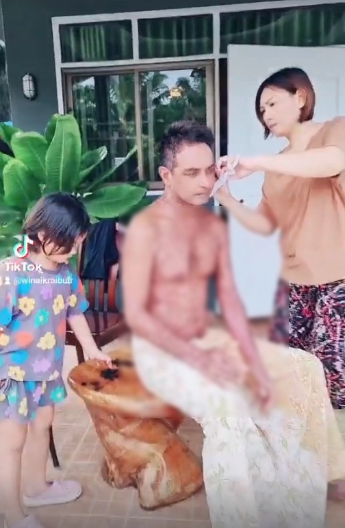 ภรรยาเมฆ วินัย ดูแลเคียงข้างไม่ห่างตัดผมให้สามี หลังเคยเอ่ยปากไล่