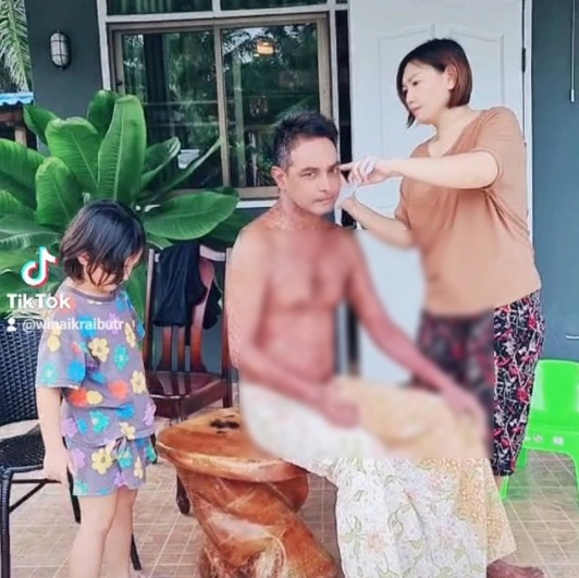 ภรรยาเมฆ วินัย ดูแลเคียงข้างไม่ห่างตัดผมให้สามี หลังเคยเอ่ยปากไล่