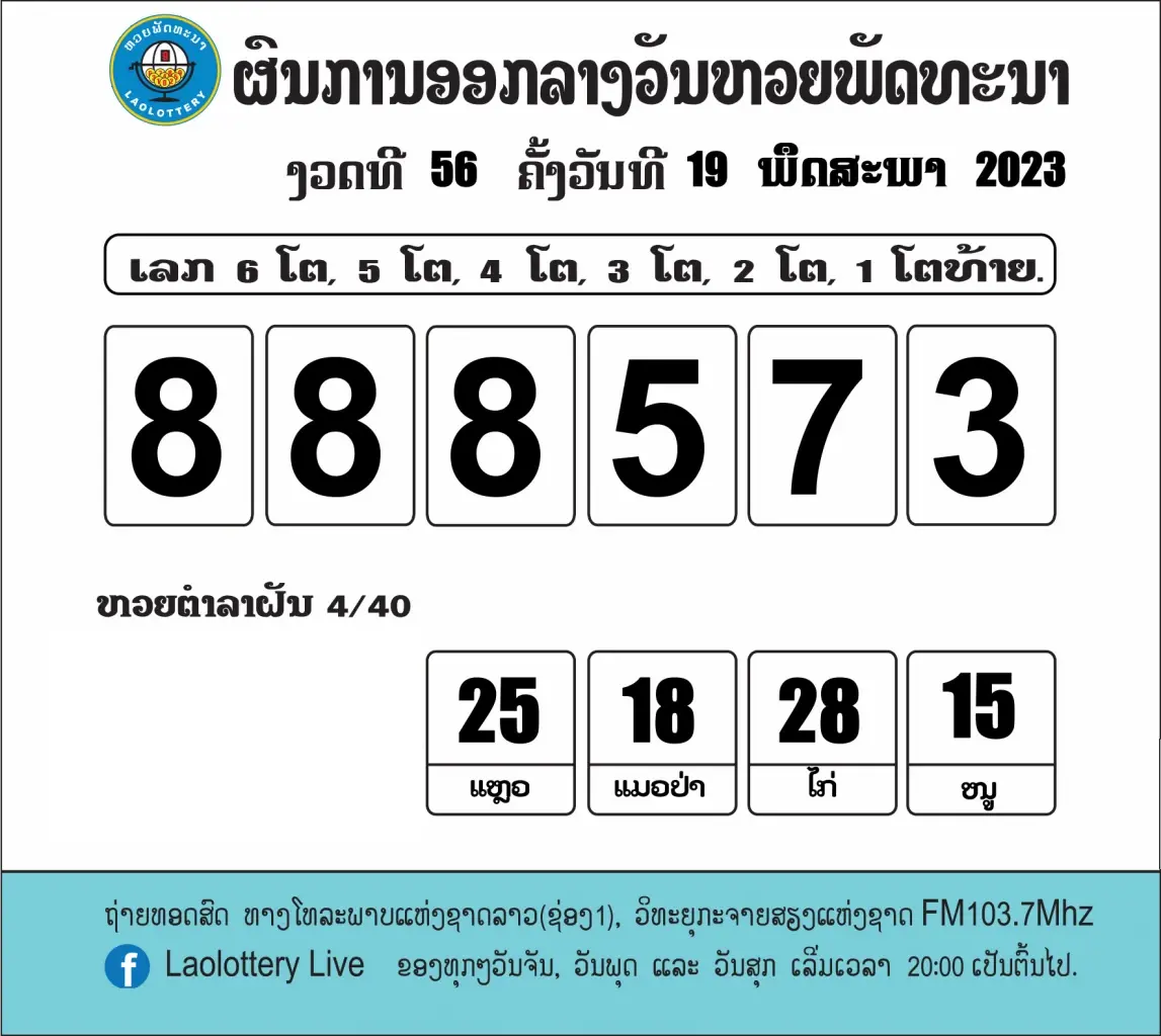 "หวยลาว"หวยลาววันนี้ 19 พฤษภาคม 2566 ตรวจหวยลาววันนี้ 19/5/66 Laolottery