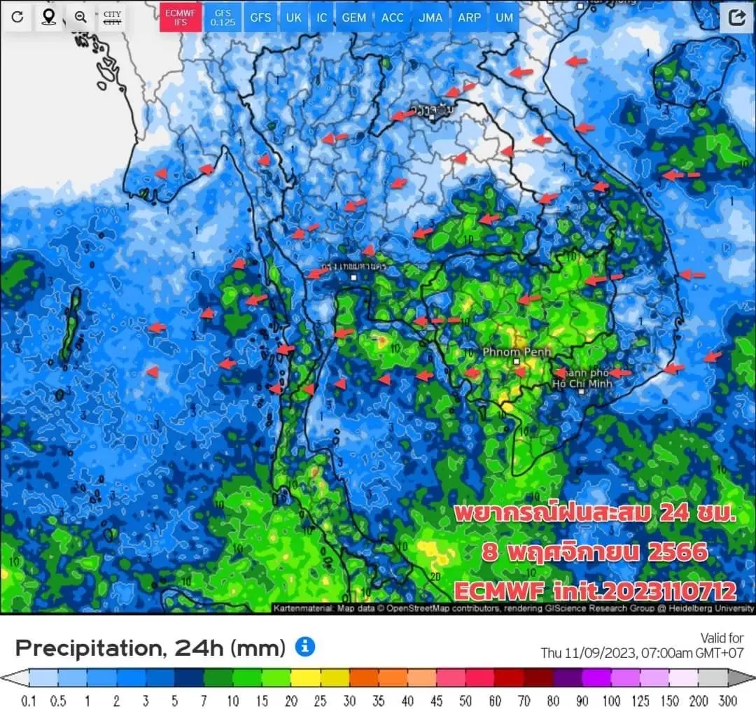 สภาพอากาศวันนี้ กรมอุตุฯ เตือนพื้นที่ฝนถล่ม 36 จว. กทม. โดยด้วย