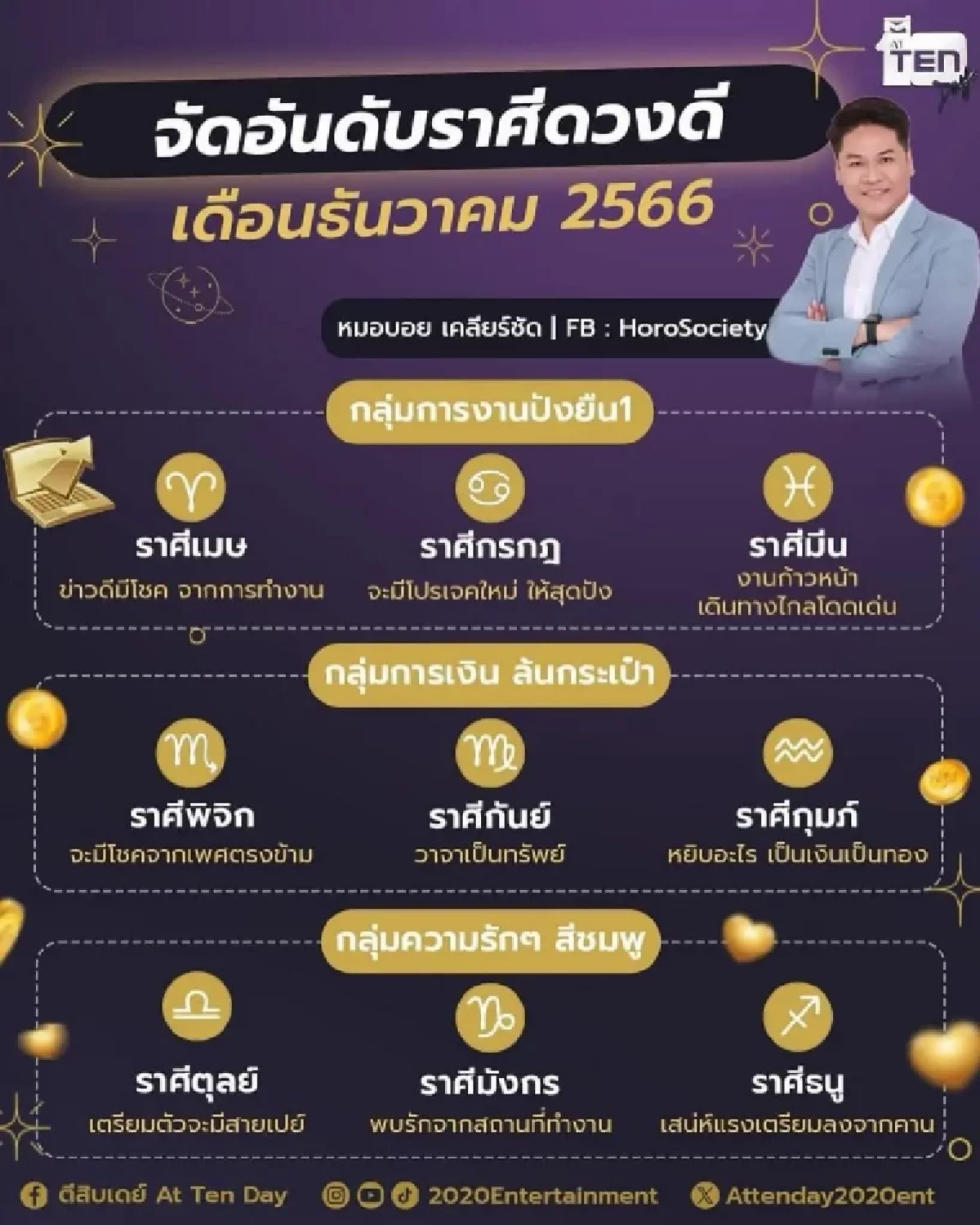 หมอบอย เคลียร์ชัด เปิดคำทำนายจัดอันดับราศีดวงดี เดือนธันวาคม 2566