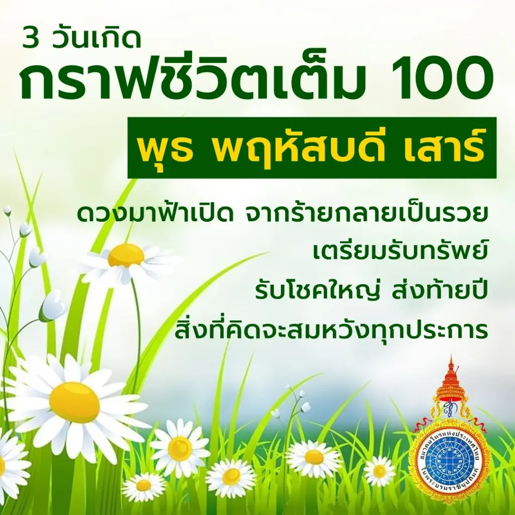 เปิดคำทำนาย 3 วันเกิด กราฟชีวิตเต็ม 100 ดวงมาฟ้าเปิด จากร้ายกลายเป็นรวย