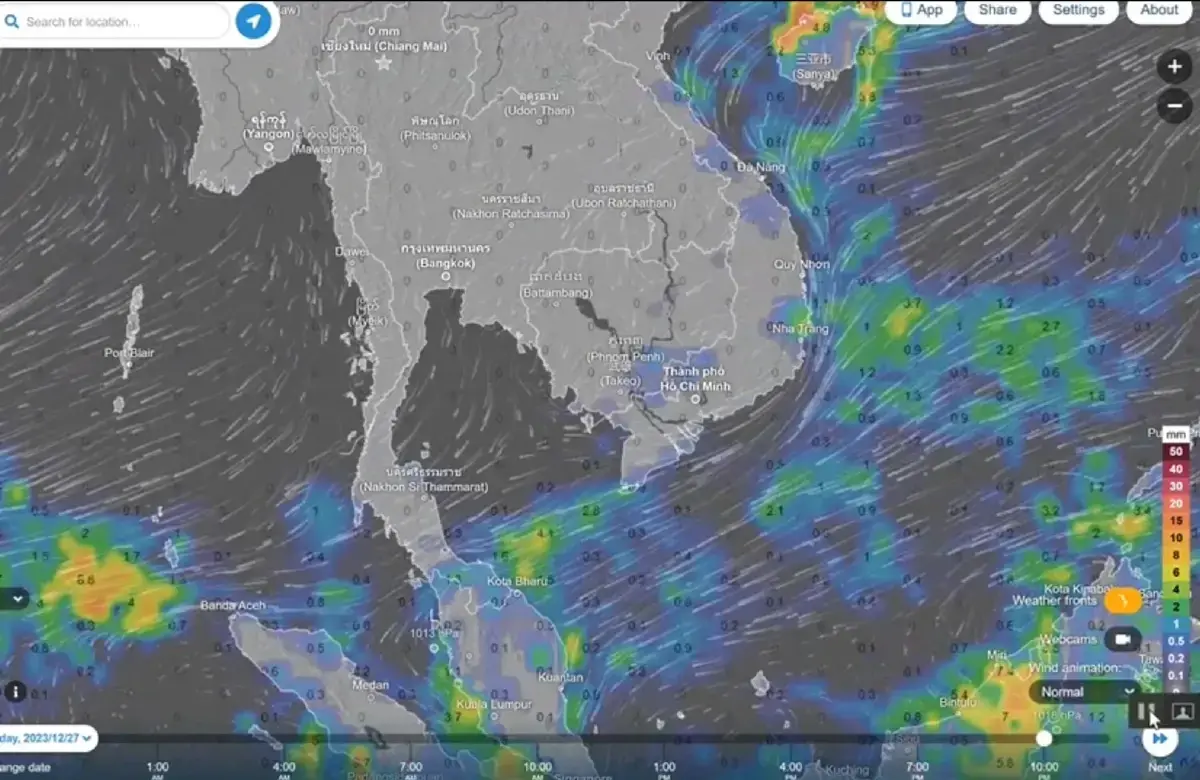 พยากรณ์อากาศ เตือนฉบับที่ 12 ไทยตอนบนอากาศหนาวเย็น ภาคใต้ฝนตกหนัก