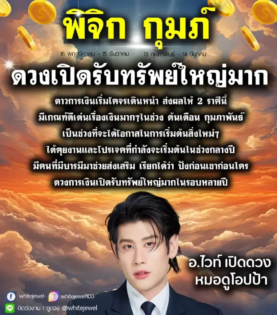 เปิดดวงชะตา 2 ราศี ดวงเปิดรับทรัพย์ใหญ่มากในรอบหลายปี