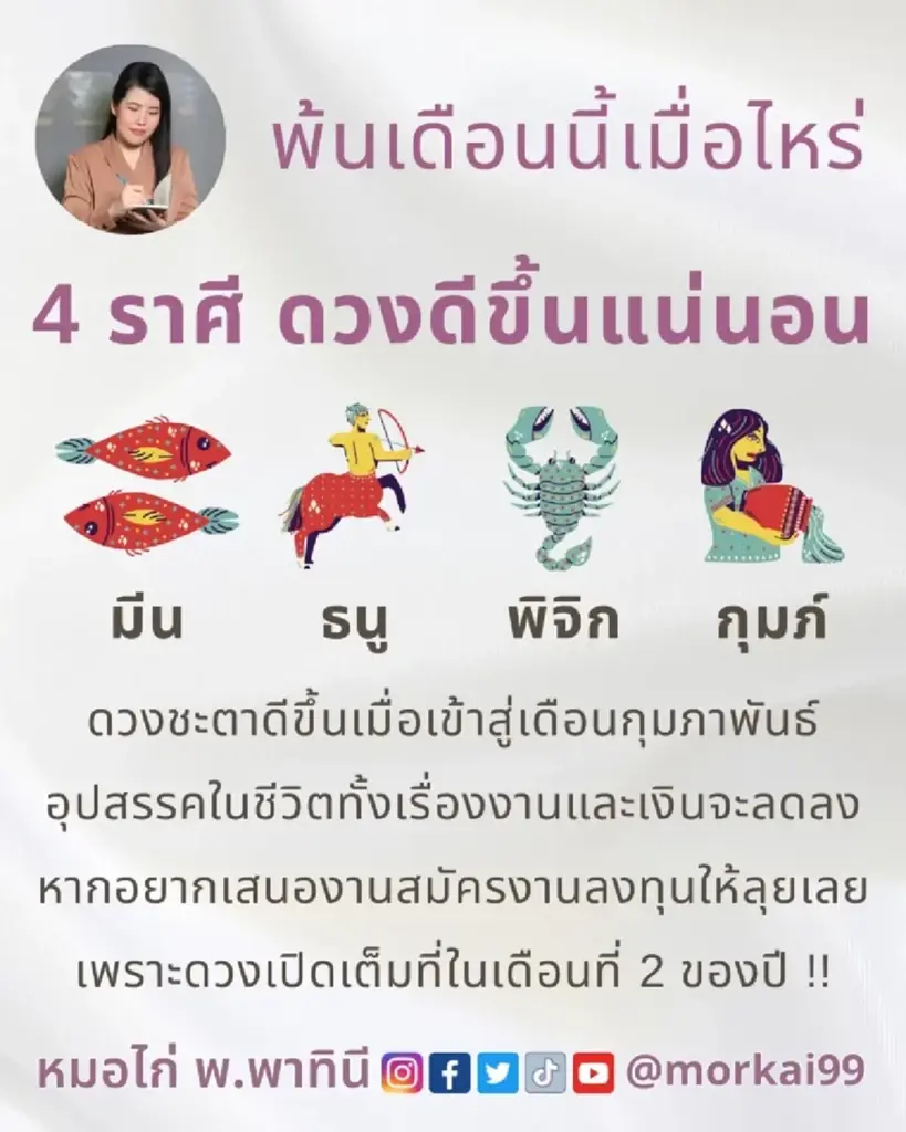 เช็กดวงชะตา 4 ราศี พ้นเดือนนี้เมื่อไหร่ ดวงดีขึ้นแน่นอน