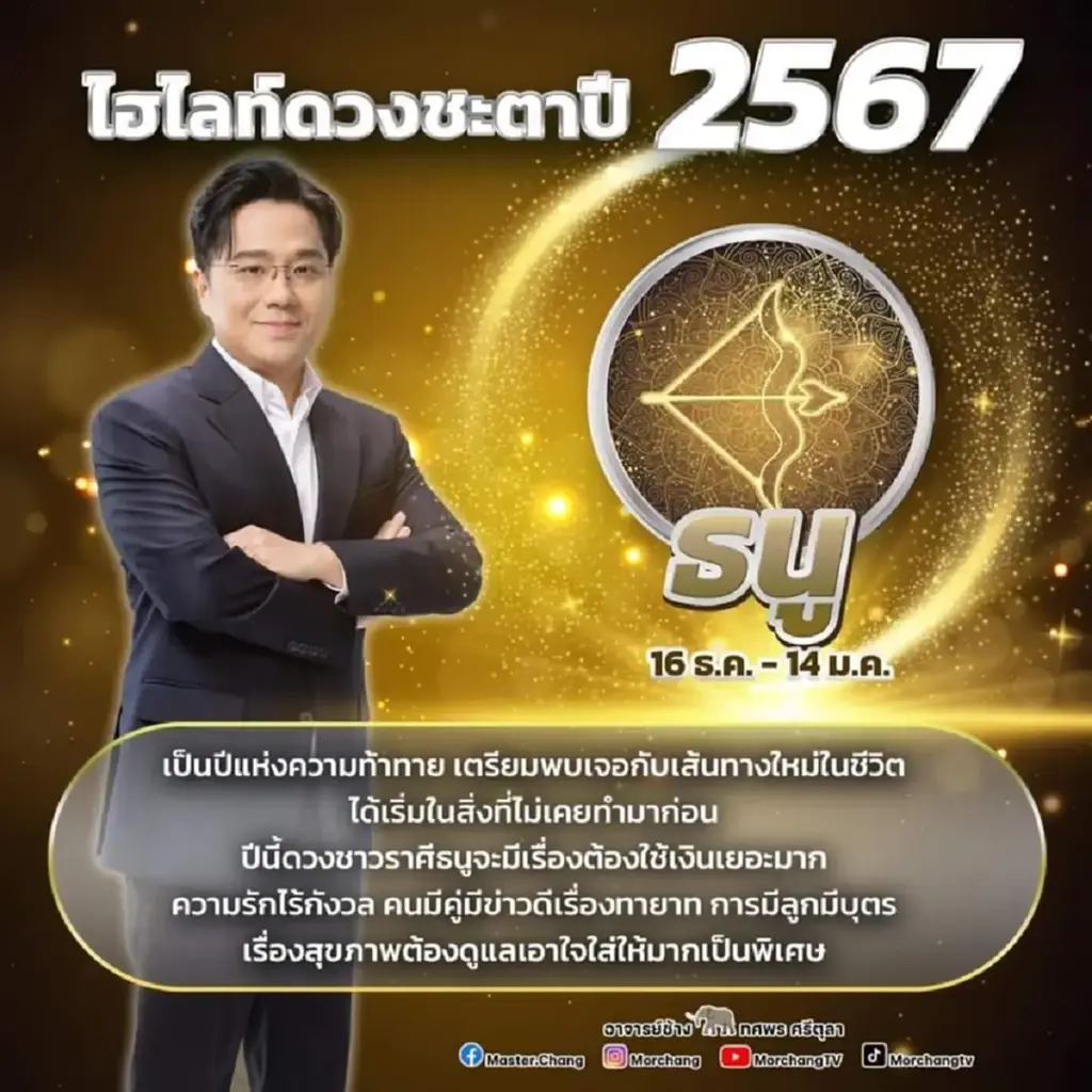 หมอช้าง ทศพร เปิดคำทำนายดวงชะตาเดือน ก.พ. 67 เตรียมตัวรับเงินไหลมาเทมา