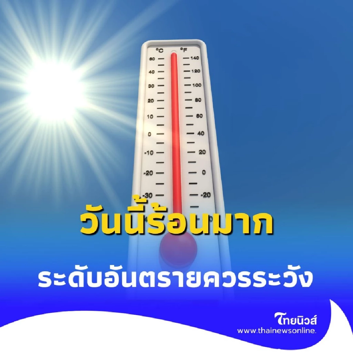 เตือนภัย ดัชนีความร้อนพุ่ง "ระดับอันตราย" ระวังฮีทสโตรก