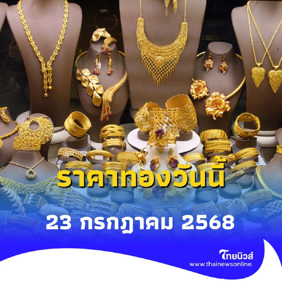 ราคาทองวันนี้ 23 กรกฎาคม 2568 ราคาทองปรับตัวอีกครั้งที่ 3