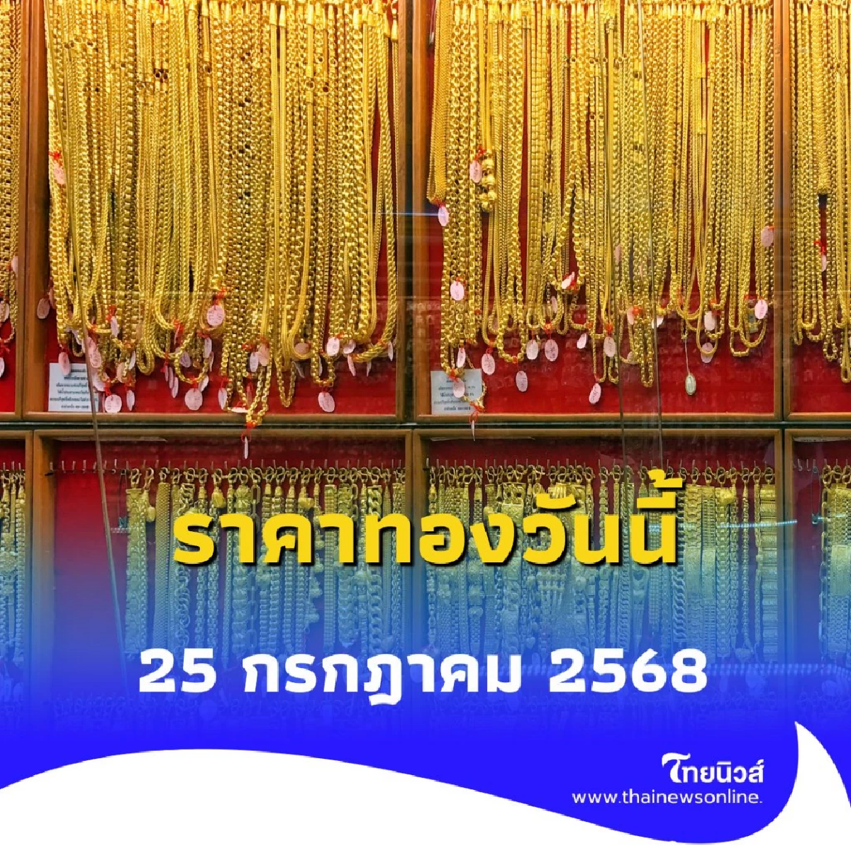 ราคาทองวันนี้ วันที่ 25 กรกฎาคม 2568 ราคาทองมีปรับตัวอีกครั้งที่ 3