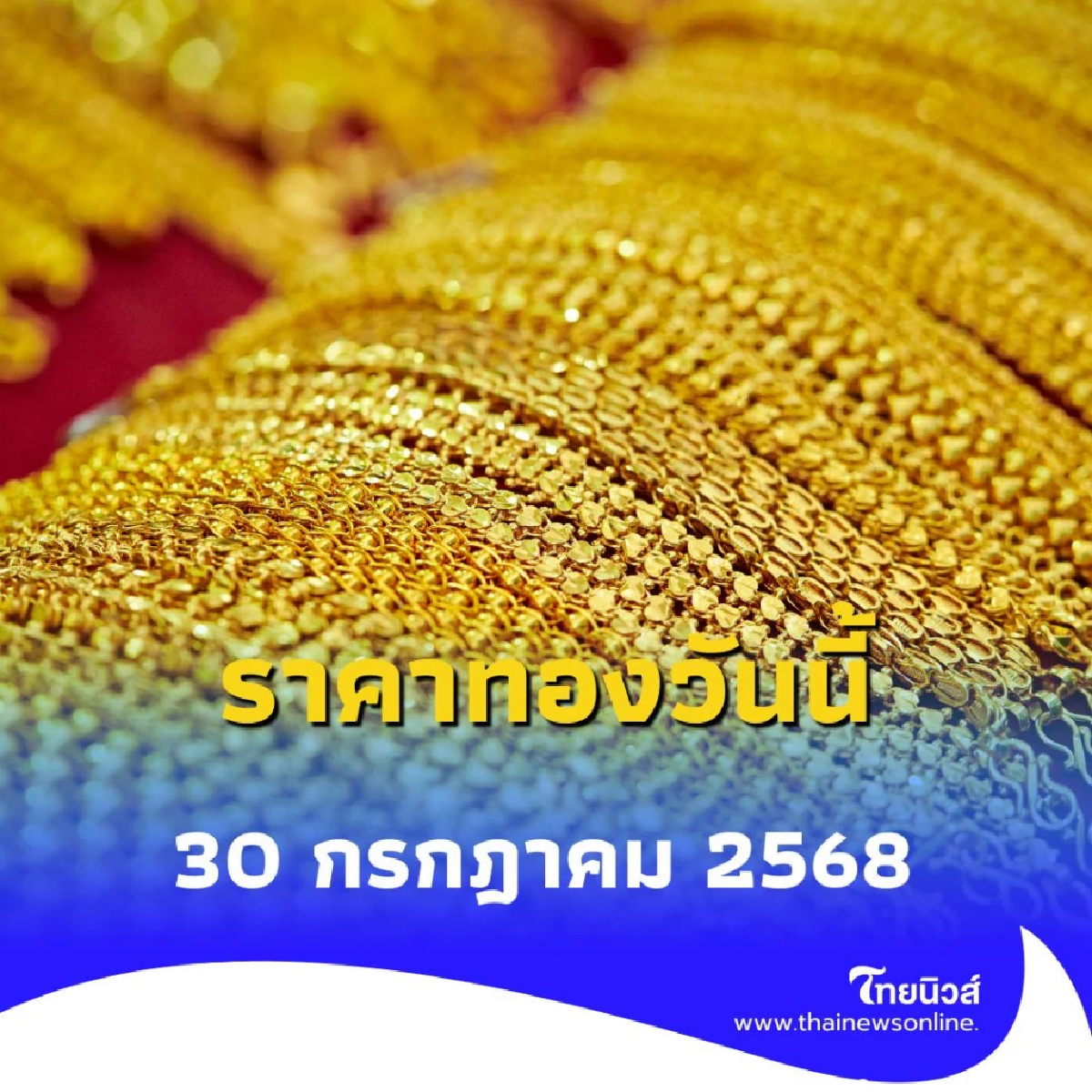 ราคาทองวันนี้ 30 กรกฎาคม 2568 มีปรับตัวขึ้นอีก ครั้งที่ 3