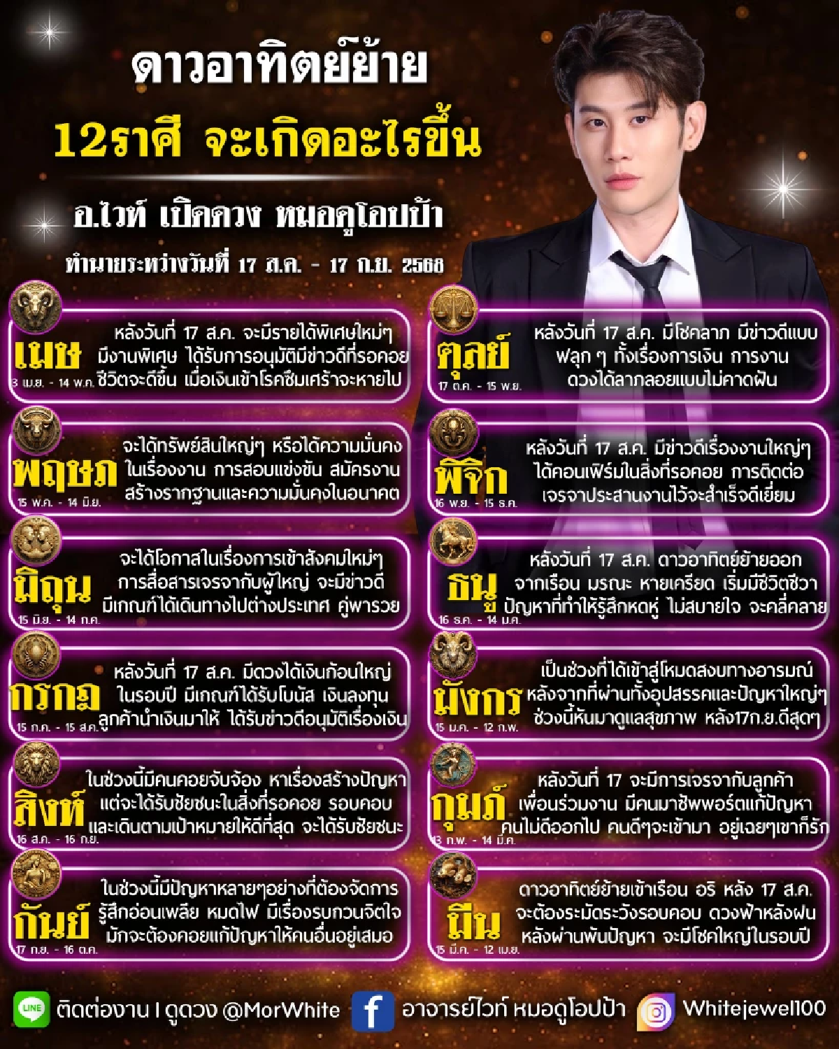 โหรดังเคาะแล้ว ราศีได้เงินก้อนใหญ่ในรอบปี หลังดาวอาทิตย์ย้าย