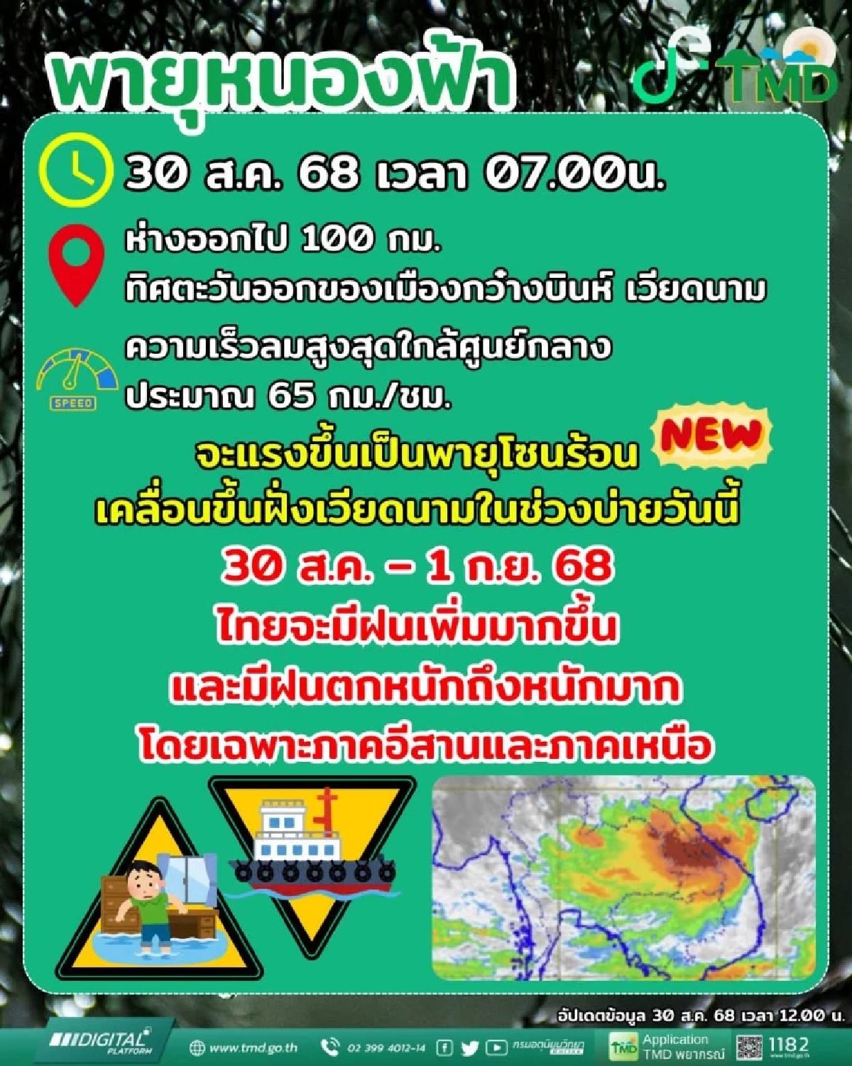 &quot;พายุหนองฟ้า&quot; จ่อถล่มไทย 54 จังหวัด ฝนถล่มหนัก-เสี่ยงน้ำท่วมฉับพลัน เริ่มวันนี้!