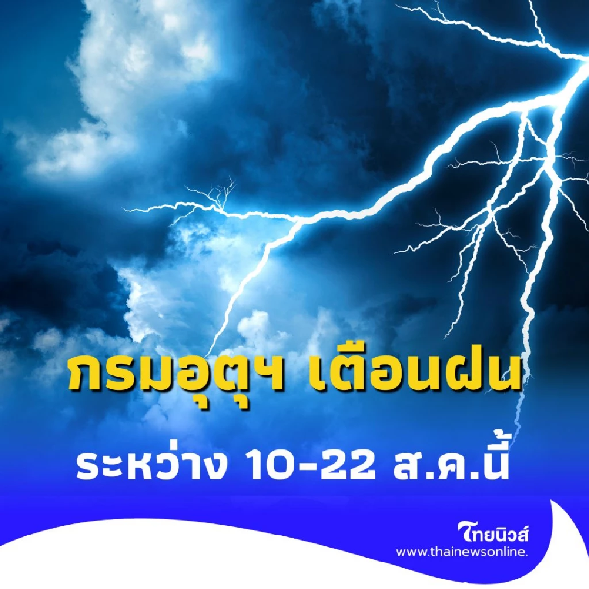 เช็กสภาพอากาศ 15 วันจากนี้ กรมอุตุฯ เตือนฝนตกหนักหลายพื้นที่
