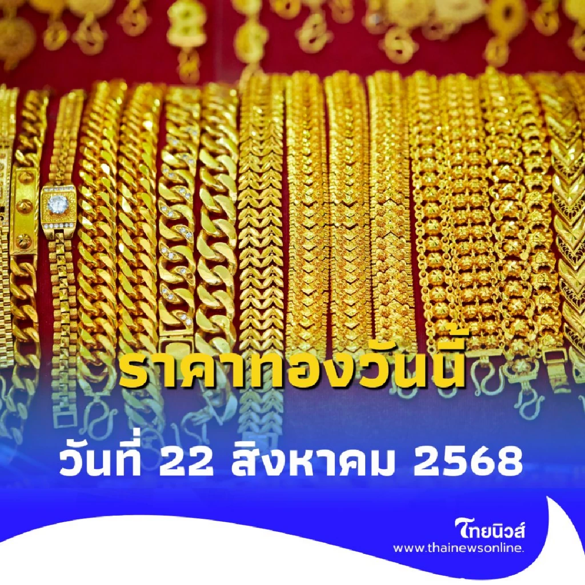 ราคาทองวันนี้ 22 สิงหาคม 2568 ราคาทองมีปรับตัวอีก ครั้งที่ 4