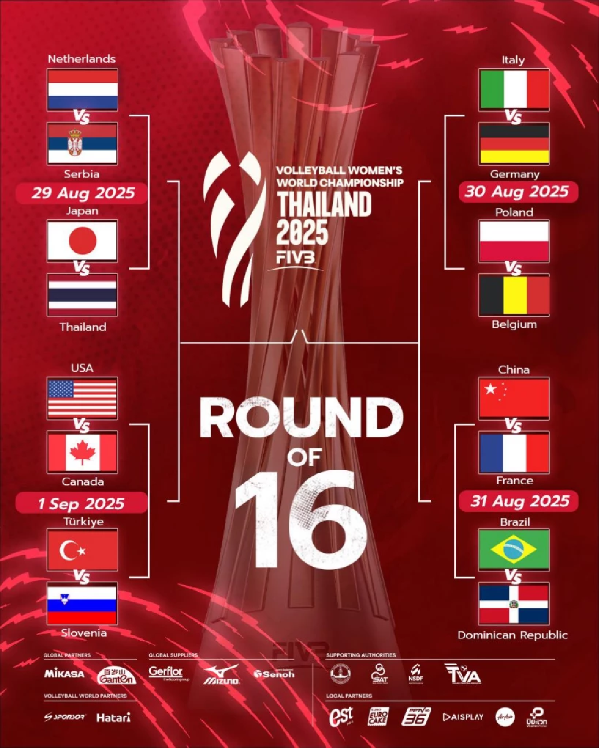 \"วอลเลย์บอลไทยแข่งวันไหน\" โปรแกรมรอบ 16 ทีม ไทย พบ ญี่ปุ่น กี่โมง