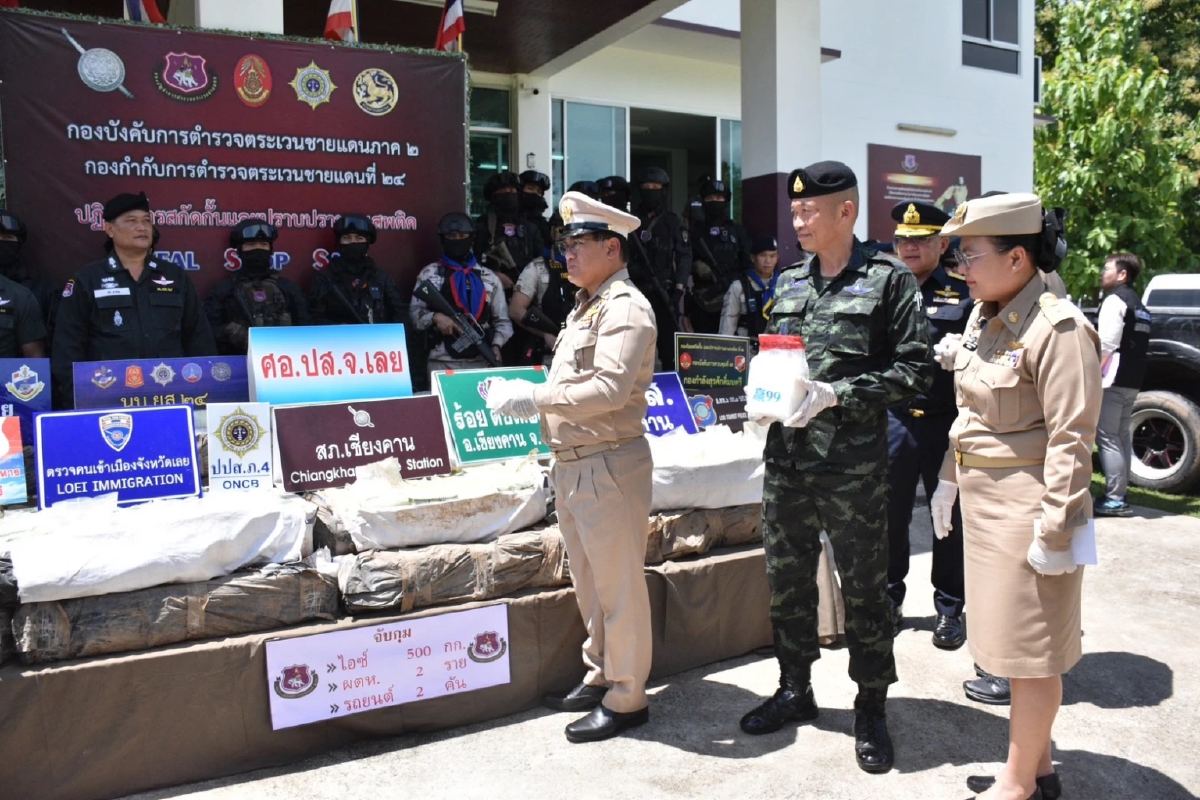 กกล.สุรศักดิ์มนตรี แถลงยึดไอซ์ 500 กก. รวบผู้ต้องหา 2 ราย