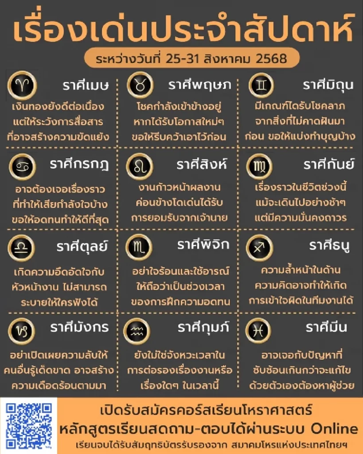 ดวงเด่นสัปดาห์นี้ พบราศีเงินทองดีต่อเนื่อง แต่มีเรื่องต้องระวัง