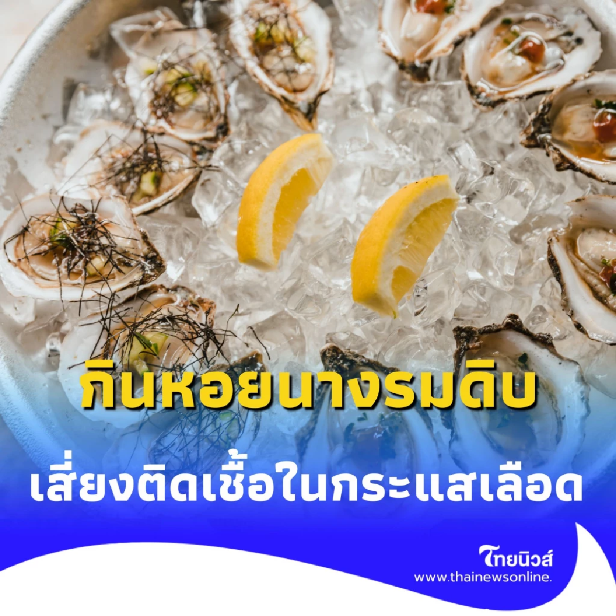 เตือนภัย กิน หอยนางรมดิบ เสี่ยงติดเชื้อในกระแสเลือดถึงขั้นเสียชีวิต