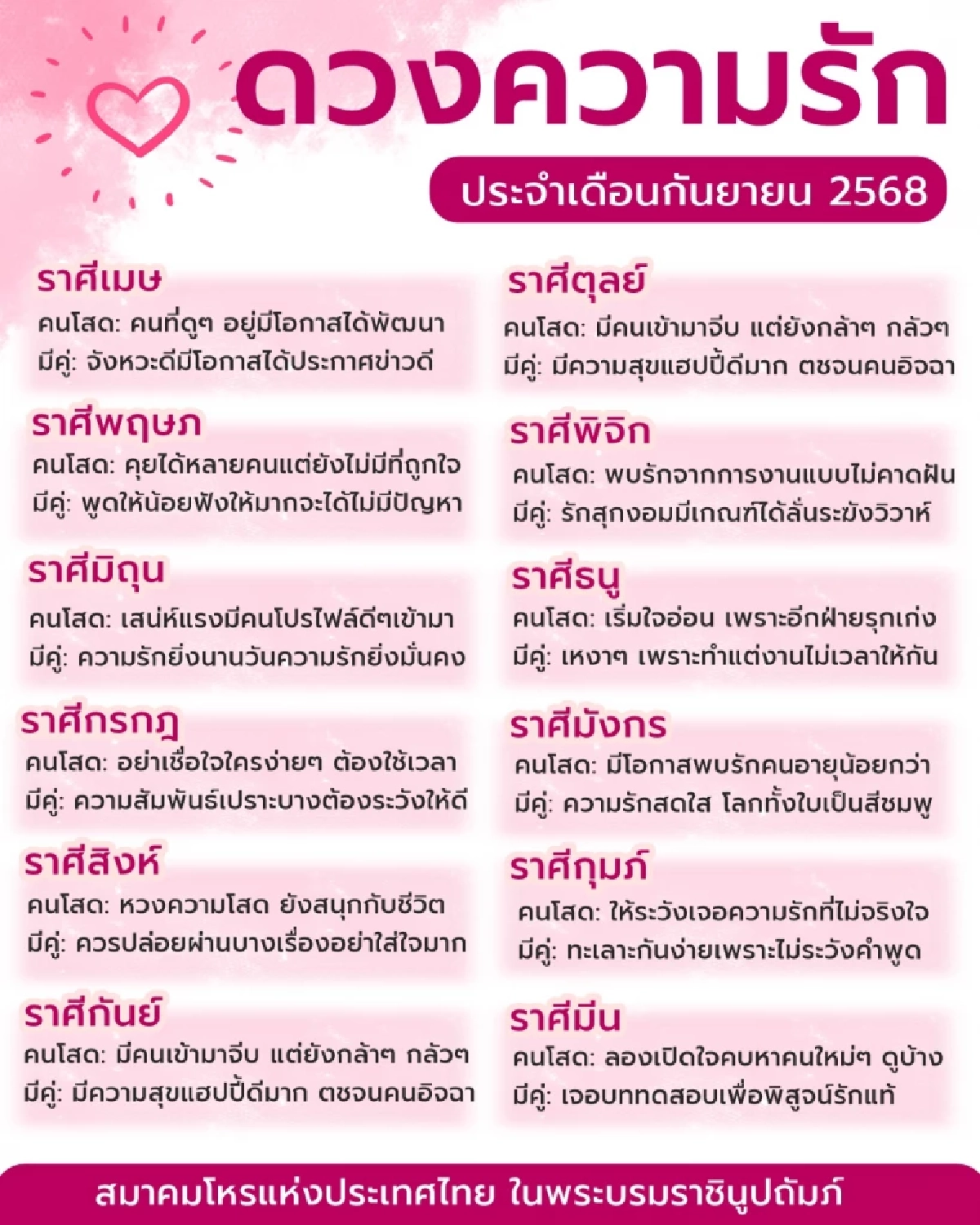 พบ 1 ราศี ดวงความรักต้องระวัง คนโสดมีเกณฑ์เจอคนที่ไม่จริงใจ