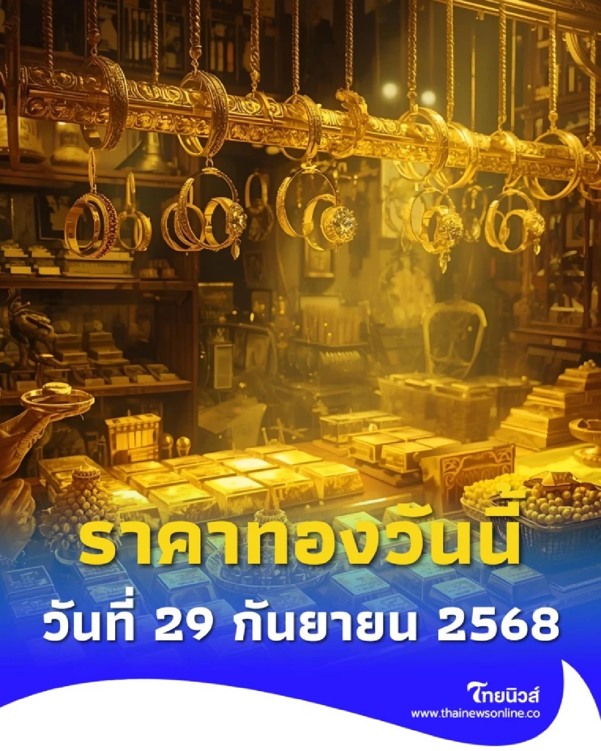 ราคาทอง 29 ก.ย. 68 ปรับตัวขึ้นต่อเนื่องเป็นครั้งที่ 11