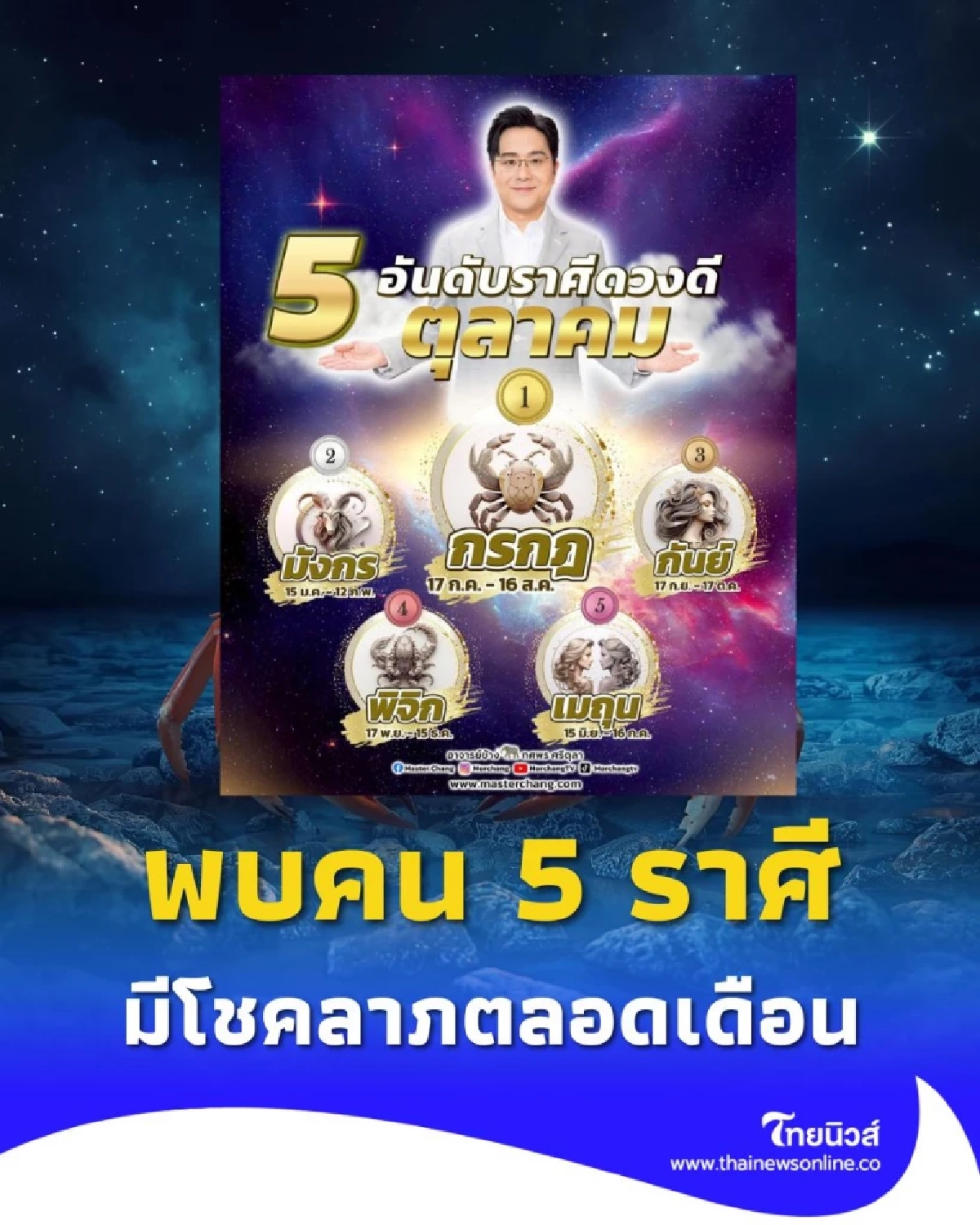 5 ราศี ดวงดีที่สุด ในเดือนตุลาคม 2568 นี้ มีรายละเอียดให้ด้วย