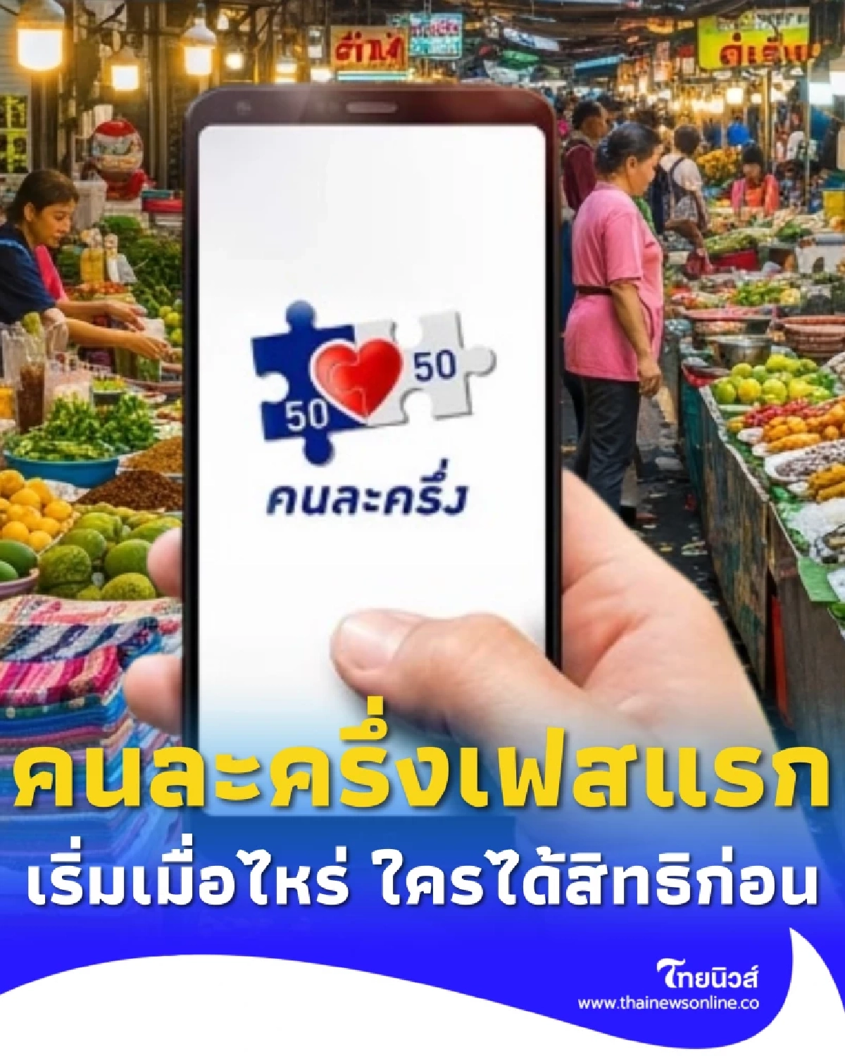 อัปเดตแล้ว คนละครึ่ง 2568 เฟสแรก เริ่มตอนไหน ใครได้สิทธิ์ก่อน