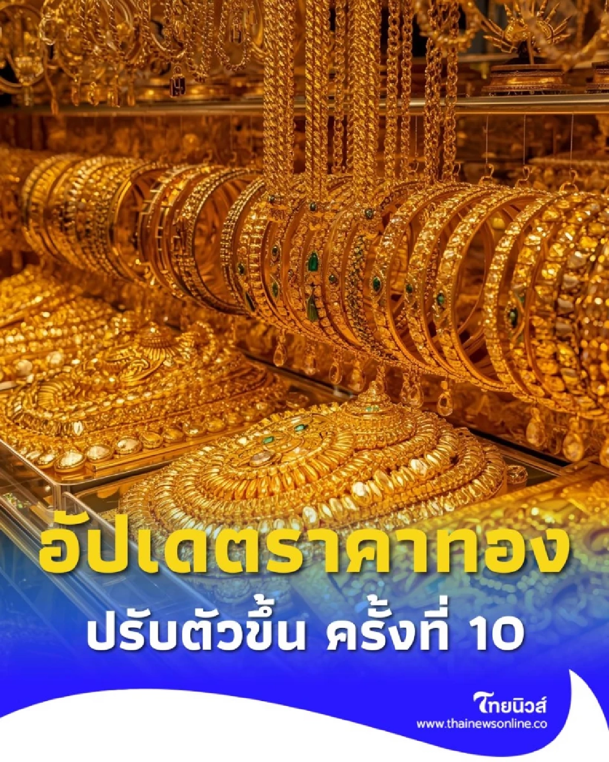 อัปเดตราคาทองวันนี้ 30 กันยายน 2568 ราคาทองปรับตัวขึ้น ครั้งที่ 10