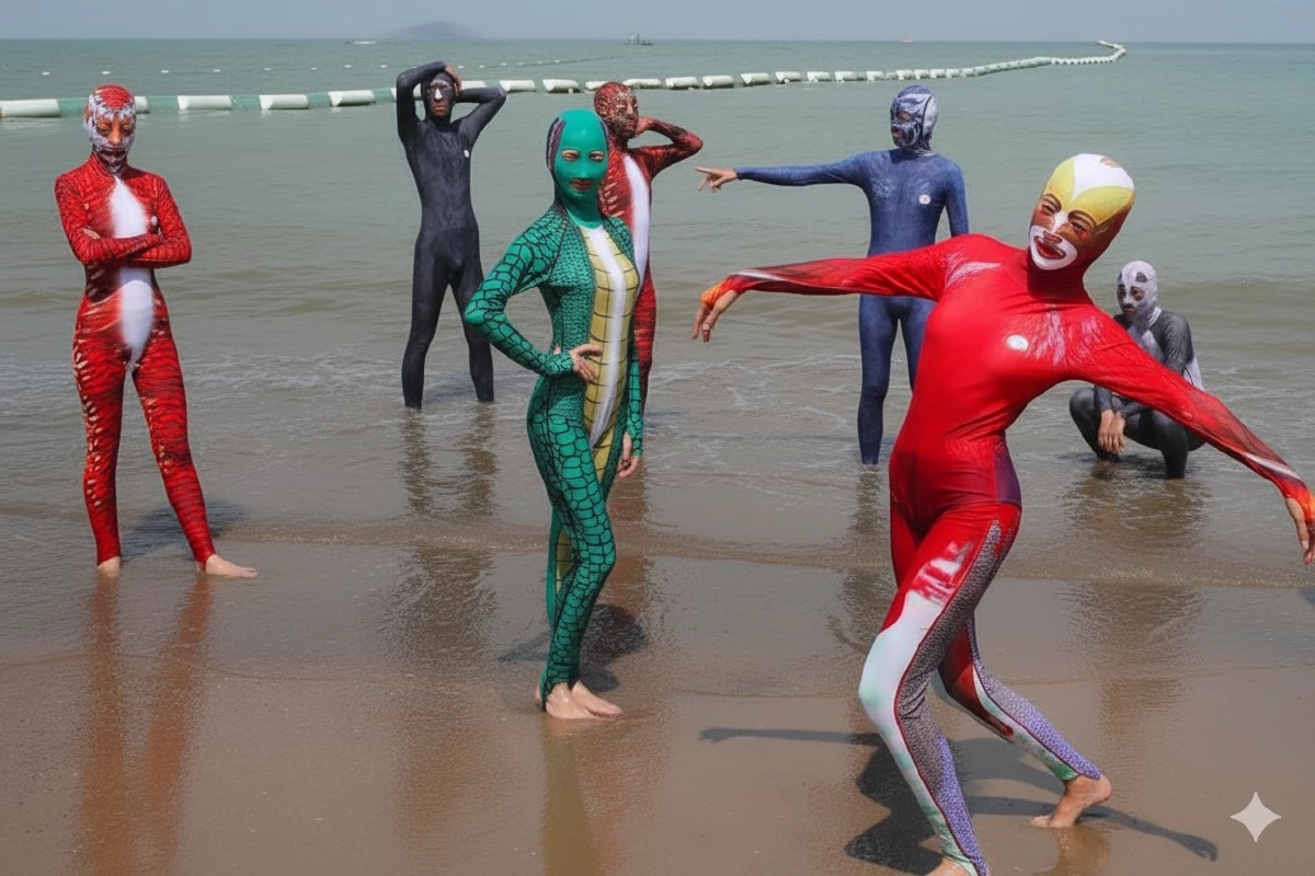 เฟซกินี่ (Facekini) เทรนด์แฟชั่นไอ้โม่งกันแดดมาแรงในจีน