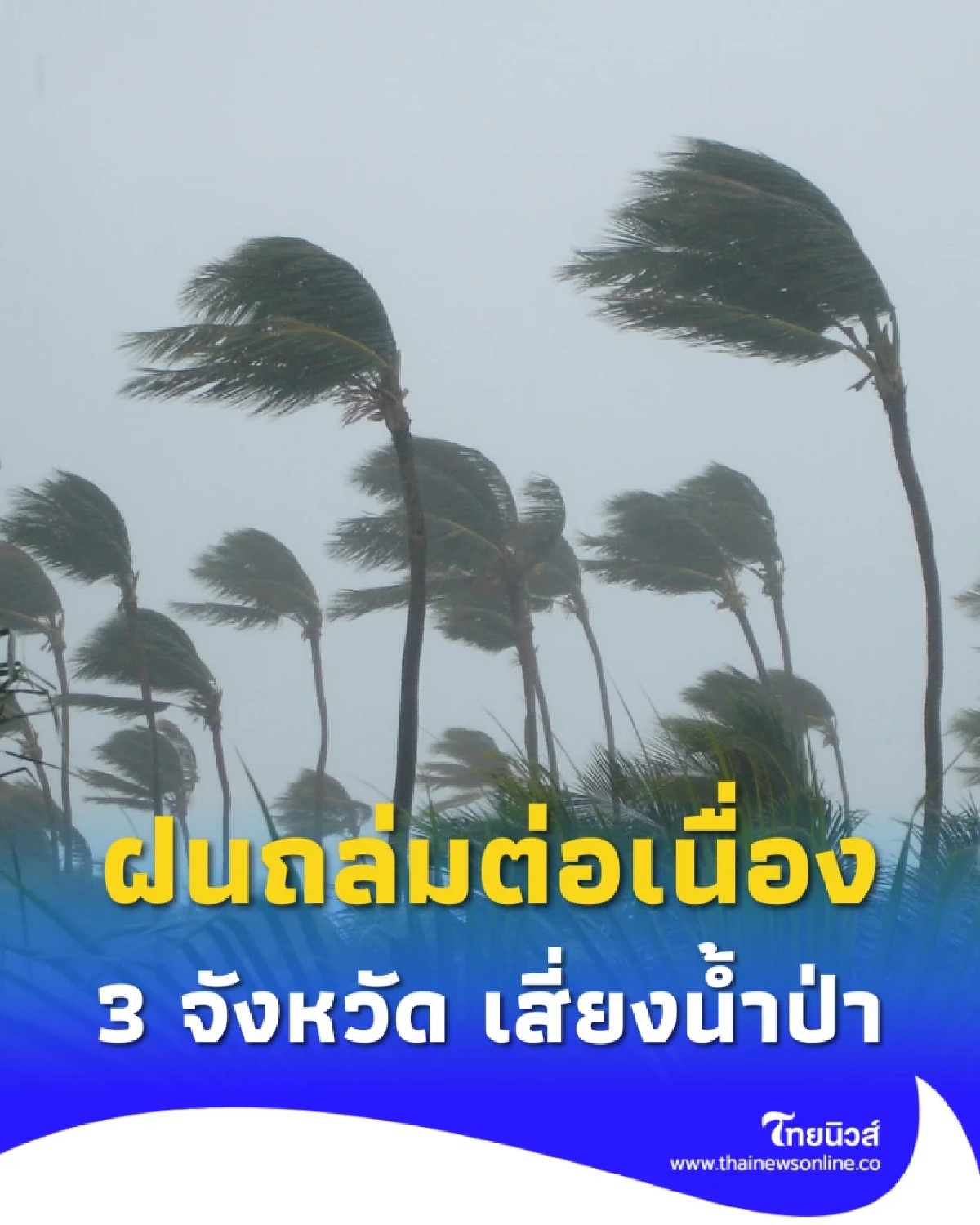 ฝนถล่มไทย กรมอุตุฯ เตือน 3 จังหวัดหนักสุด เสี่ยงน้ำป่า-น้ำหลาก