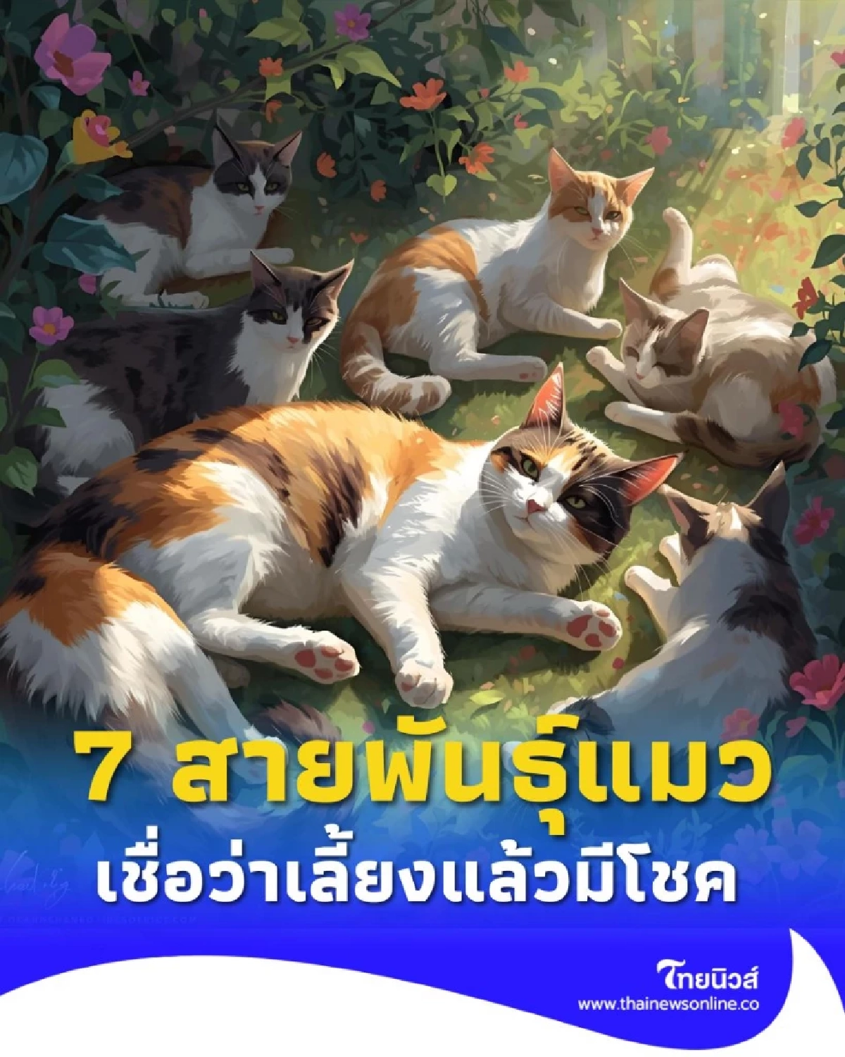 สายมูต้องรู้ 7 สายพันธุ์แมวเสริมมงคล เลี้ยงแล้วดีดึงดูดโชคลาภเข้าบ้าน