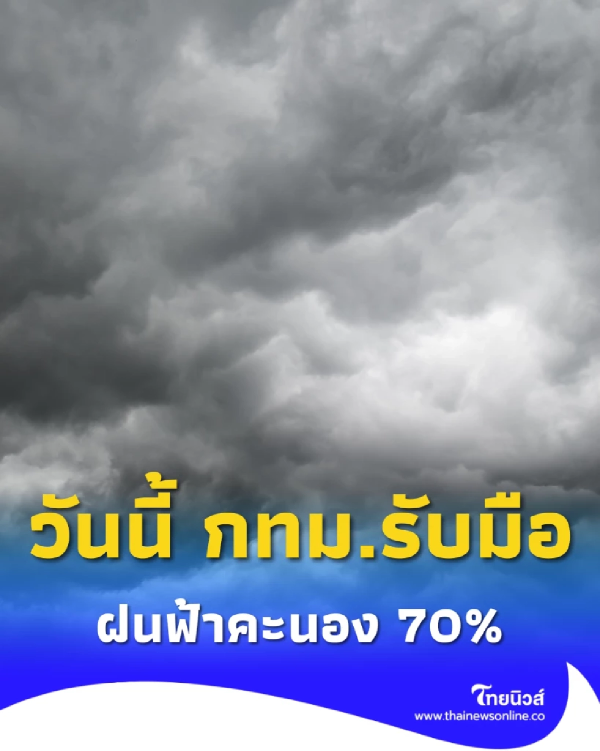 พยากรณ์อากาศวันนี้ ฝนฟ้าคะนองหลายพื้นที่ เตือนฝนตกหนัก–น้ำท่วมฉับพลัน