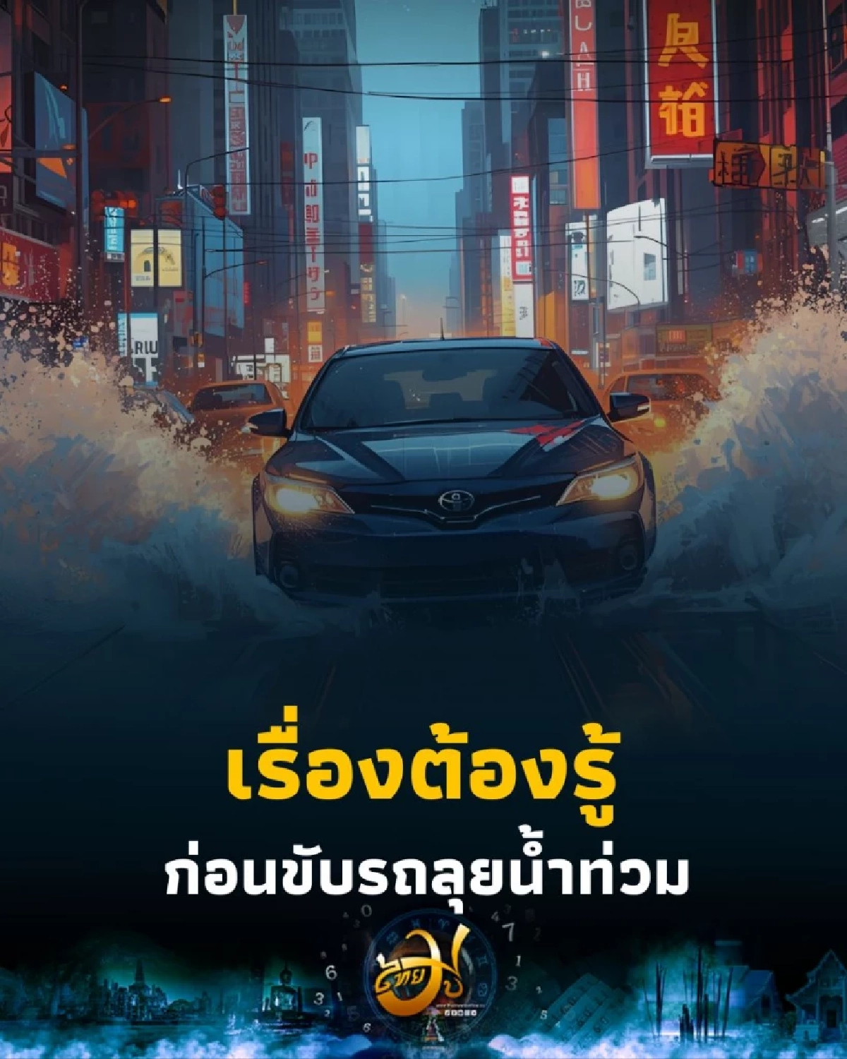 ขับรถลุยน้ำท่วมอย่างไรให้ปลอดภัย รวมสิ่งที่ควรทำและควรเลี่ยง