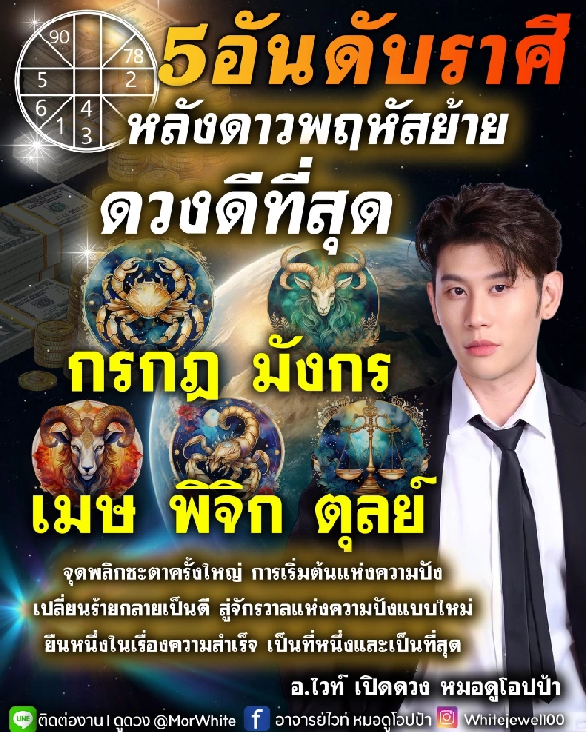 ดาวพฤหัสย้าย 5 ราศี ดวงดีที่สุด พลิกชะตา เปลี่ยนร้ายกลายเป็นดี