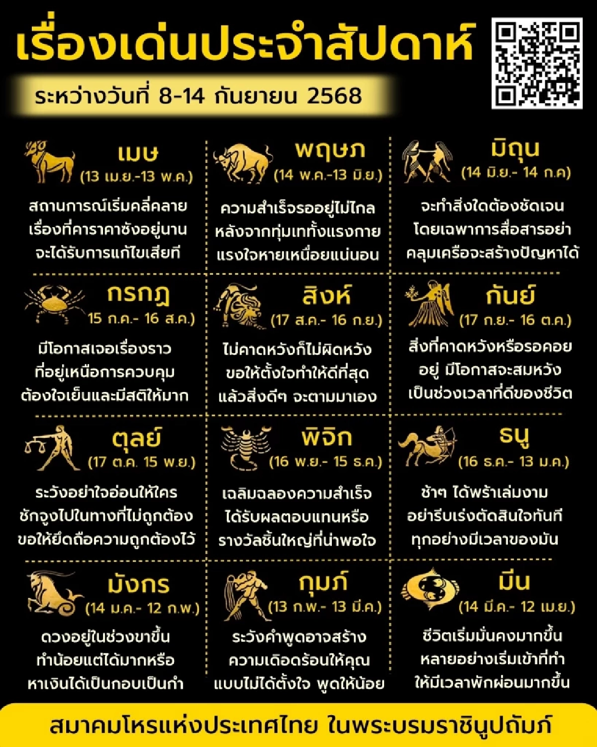 ดวงเด่นสัปดาห์นี้ 8 ถึง 14 ก.ย.68 พบราศีต้องระวัง อย่าใจอ่อนให้ใคร