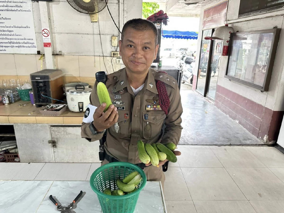 ตำรวจบางเขนปลูกผักสวนครัว เลี้ยงกบ ไก่ หอย ตามแนวเศรษฐกิจพอเพียง