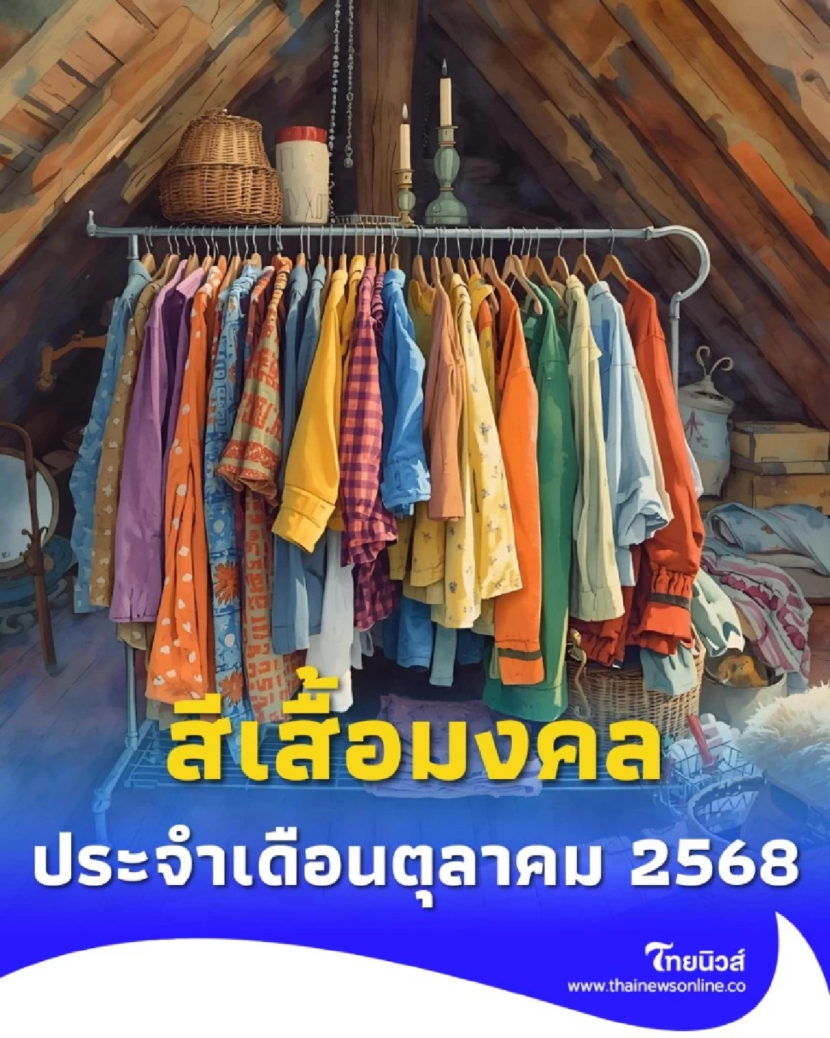 สีเสื้อมงคล ประจำเดือนตุลาคม 2568 พร้อมคำแนะนำให้ด้วย