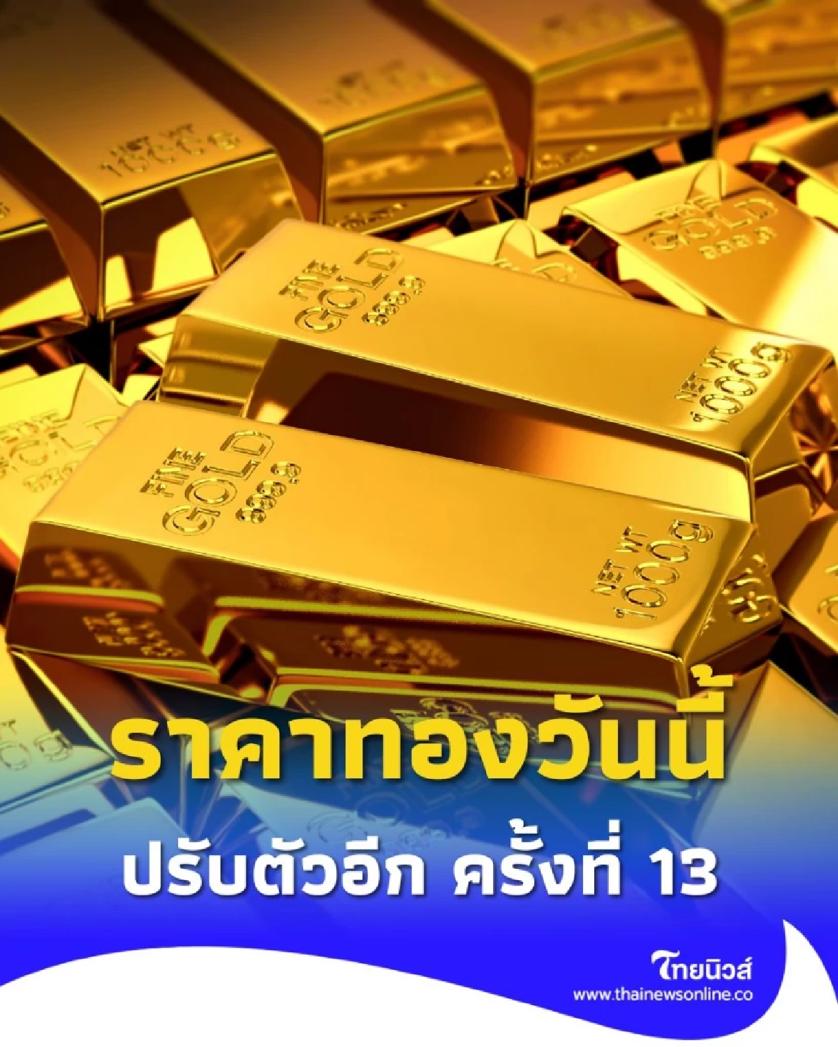 ราคาทองวันนี้ 9 ตุลาคม 2568 ราคาทองปรับตัวอีก ครั้งที่ 13