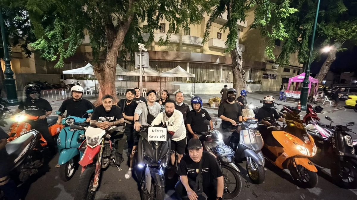 หัวใจอาสา “อาร์ต พศุตม์” นำทีมมอเตอร์ไซค์จิตอาสาบริการรับ-ส่ง