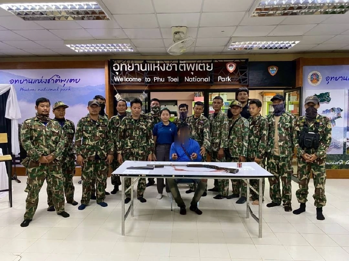 อุทยานฯ พุเตย จับกุม 2 ผู้ต้องหา พร้อมปืน-อุปกรณ์ล่าหมูป่า