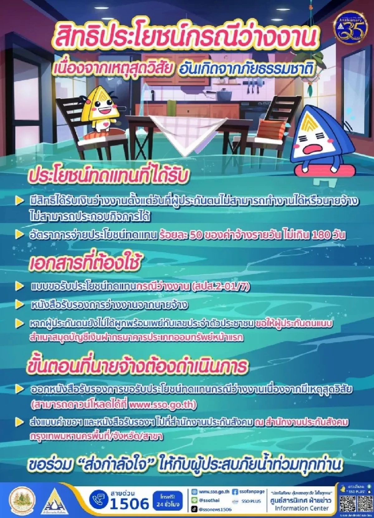 ประกันสังคมเปิดเงื่อนไขใหม่ จ่ายเงินว่างงานกรณีภัยพิบัติ