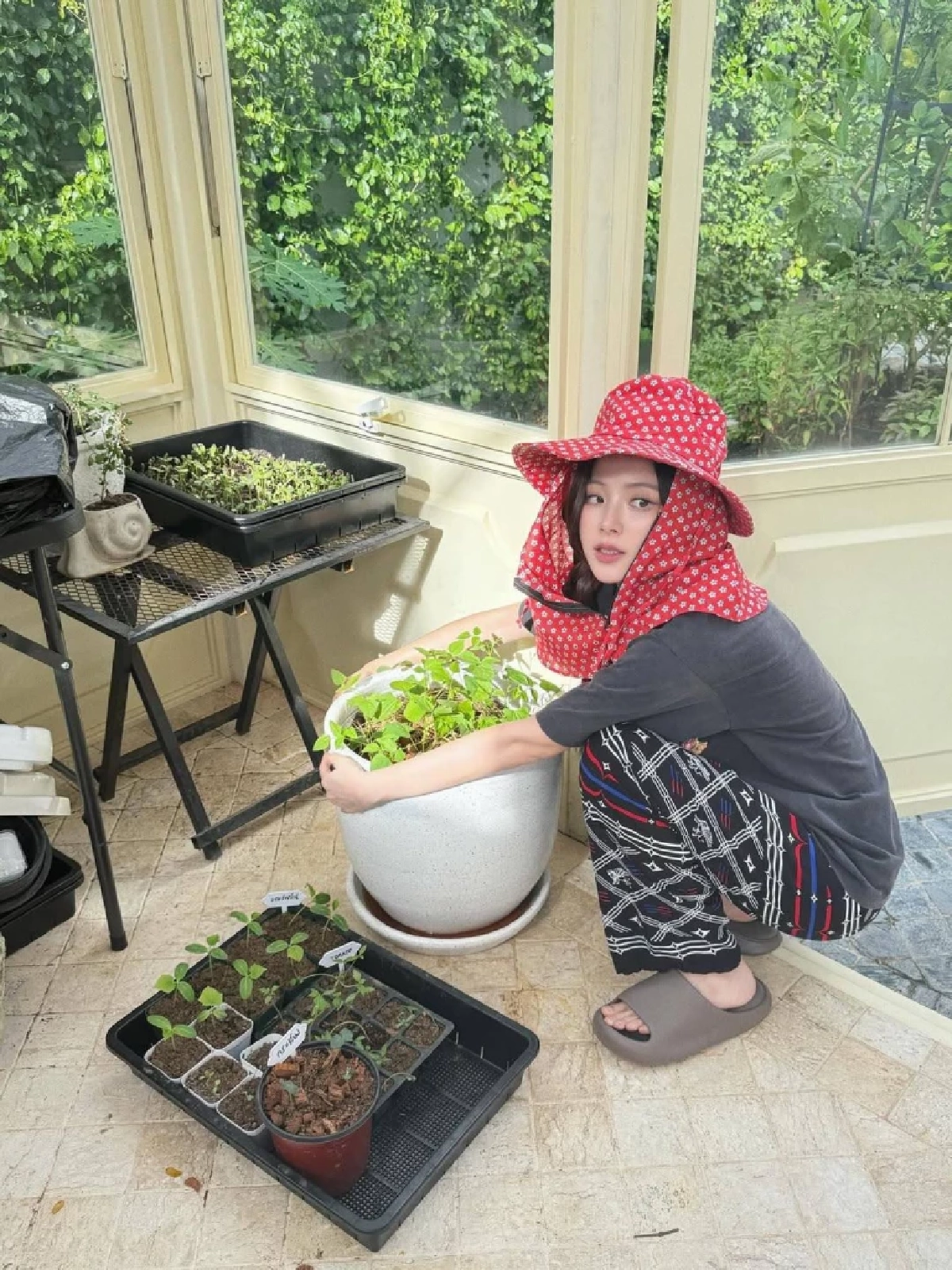 “ใบเฟิร์น พิมพ์ชนก” ลุยสวนปลูกผัก แต่ออร่าความสวยเกินต้าน