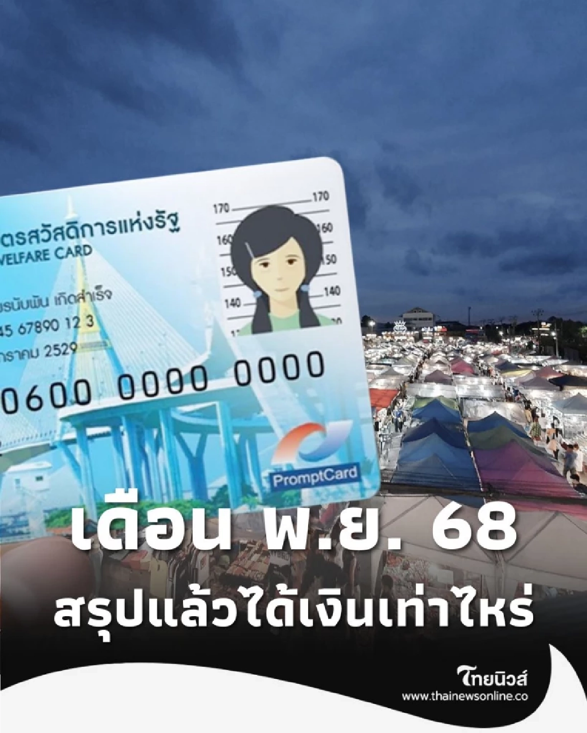 รวมเงินเข้าวันนี้ บัตรสวัสดิการแห่งรัฐ พ.ย. 68 ได้เงินรวมแล้วเท่าไหร่