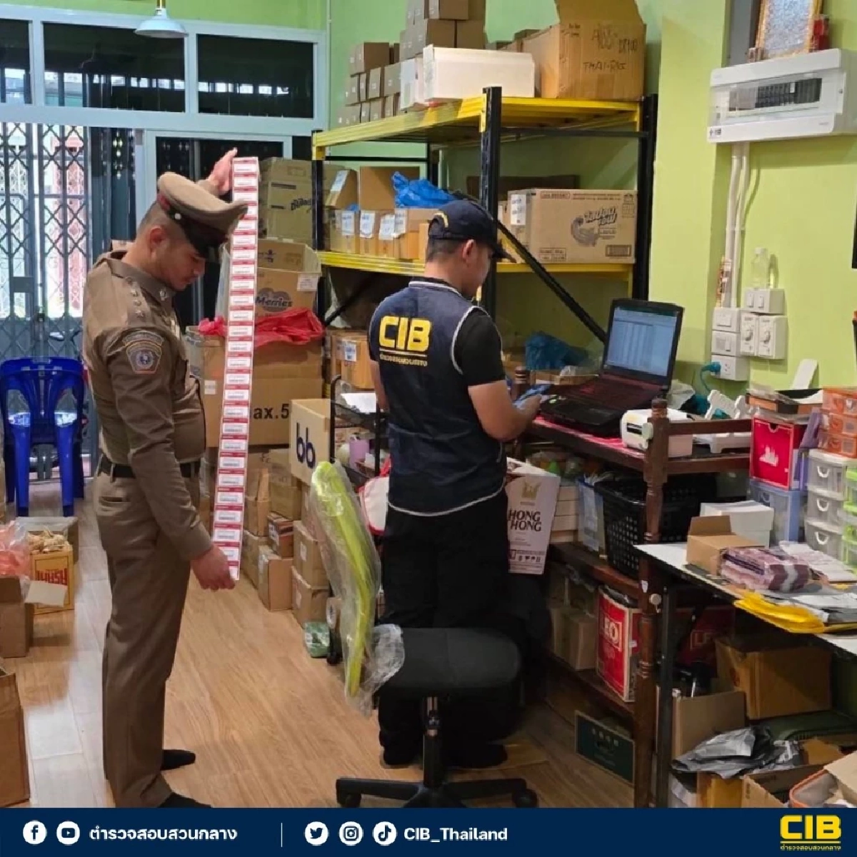 ตำรวจสอบสวนกลางจับร้านค้าออนไลน์ขายอะไหล่ปลอม เสียหายกว่า 1 แสน