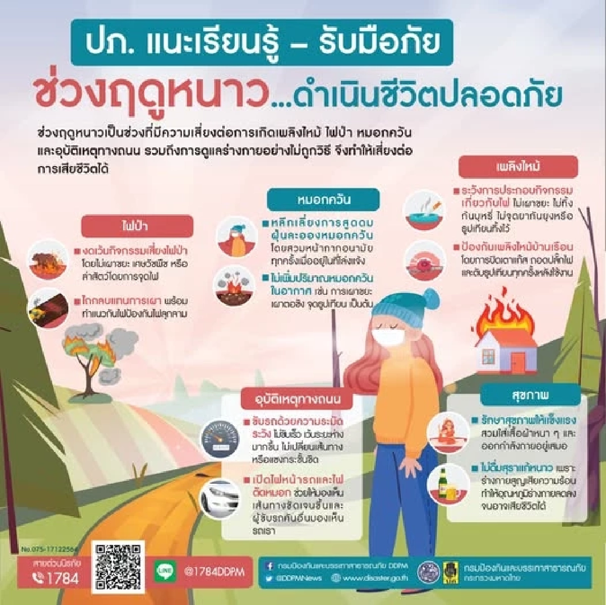 ปภ. แนะเรียนรู้ – รับมือภัยช่วงฤดูหนาว ดำเนินชีวิตปลอดภัย